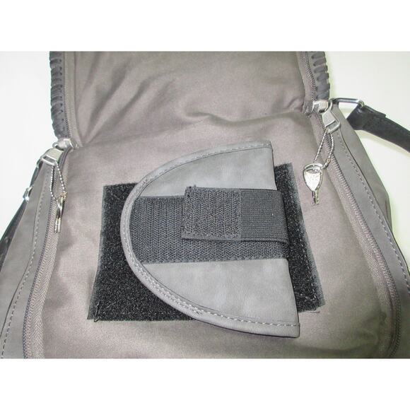 Browning Concealed Carry Shoulder Purse Gun Handbag in Charcoal Gray Suede Like - Picture 10 of 10